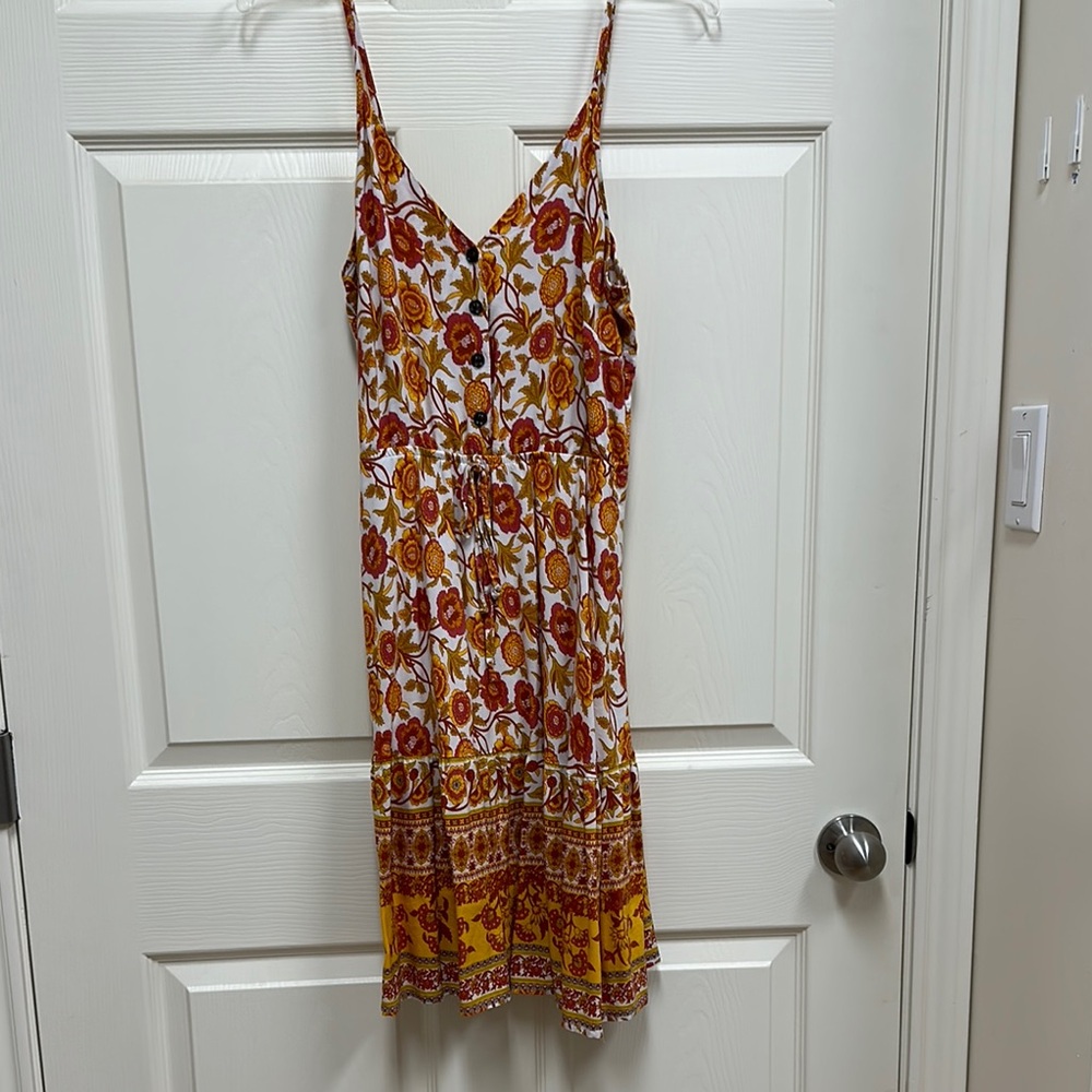Floral Spaghetti Strap Fit and Flare Dress
